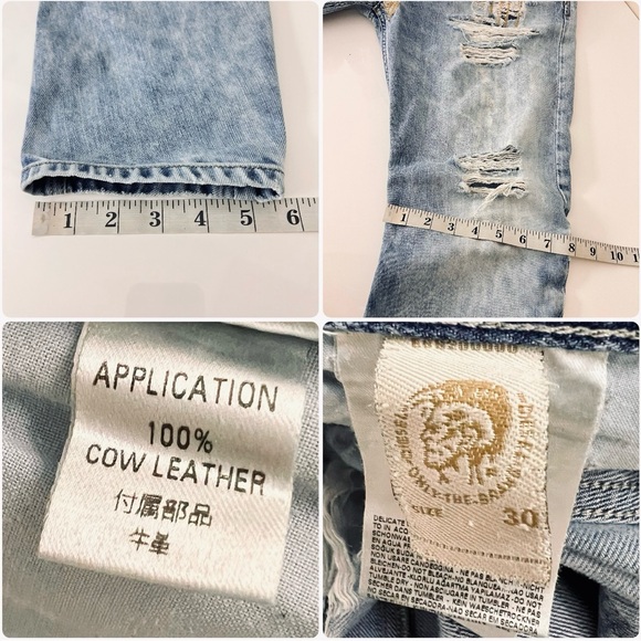 Y2K DIESEL Rombee ‘Dusty Mud’ Distressed regular Slim carrot men’s jean 30 x 32 - Picture 13 of 16